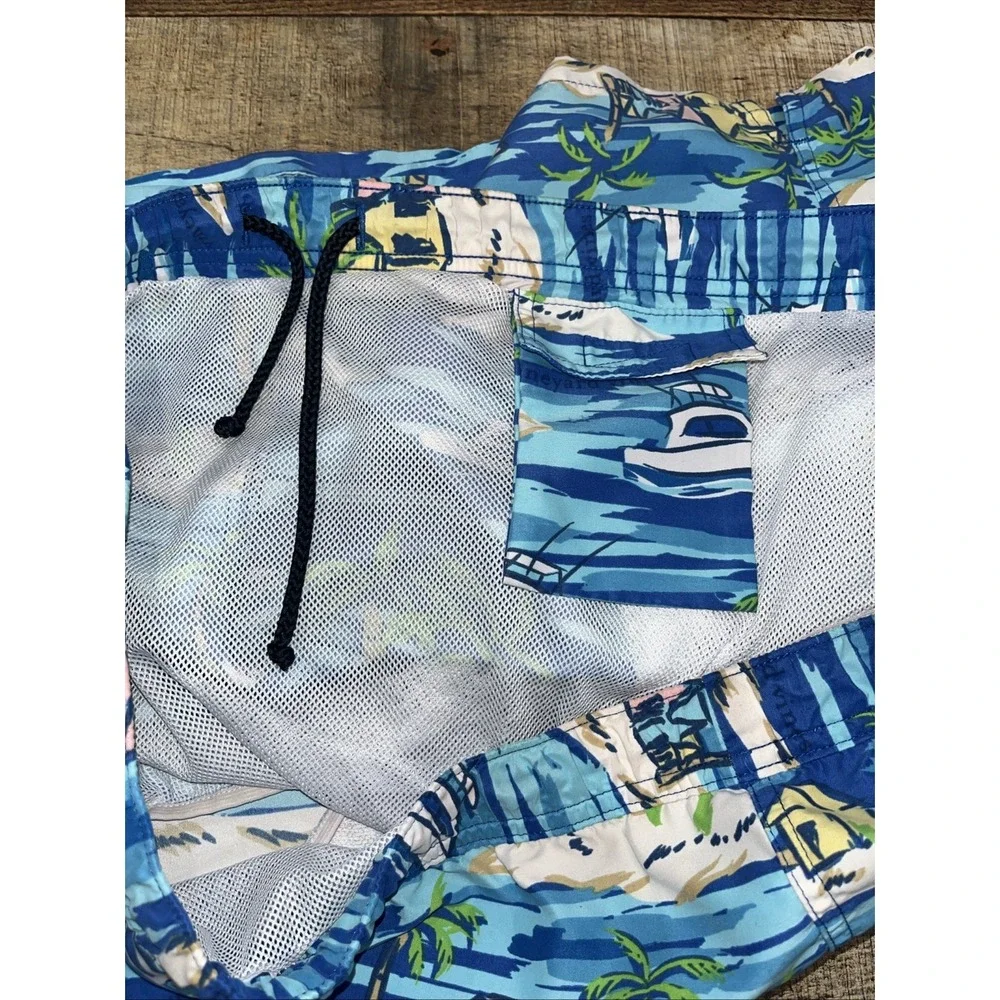 Vineyard Vines Trunks Mens L Beach Sailboat Island Lined Drawstring Resort(2738)